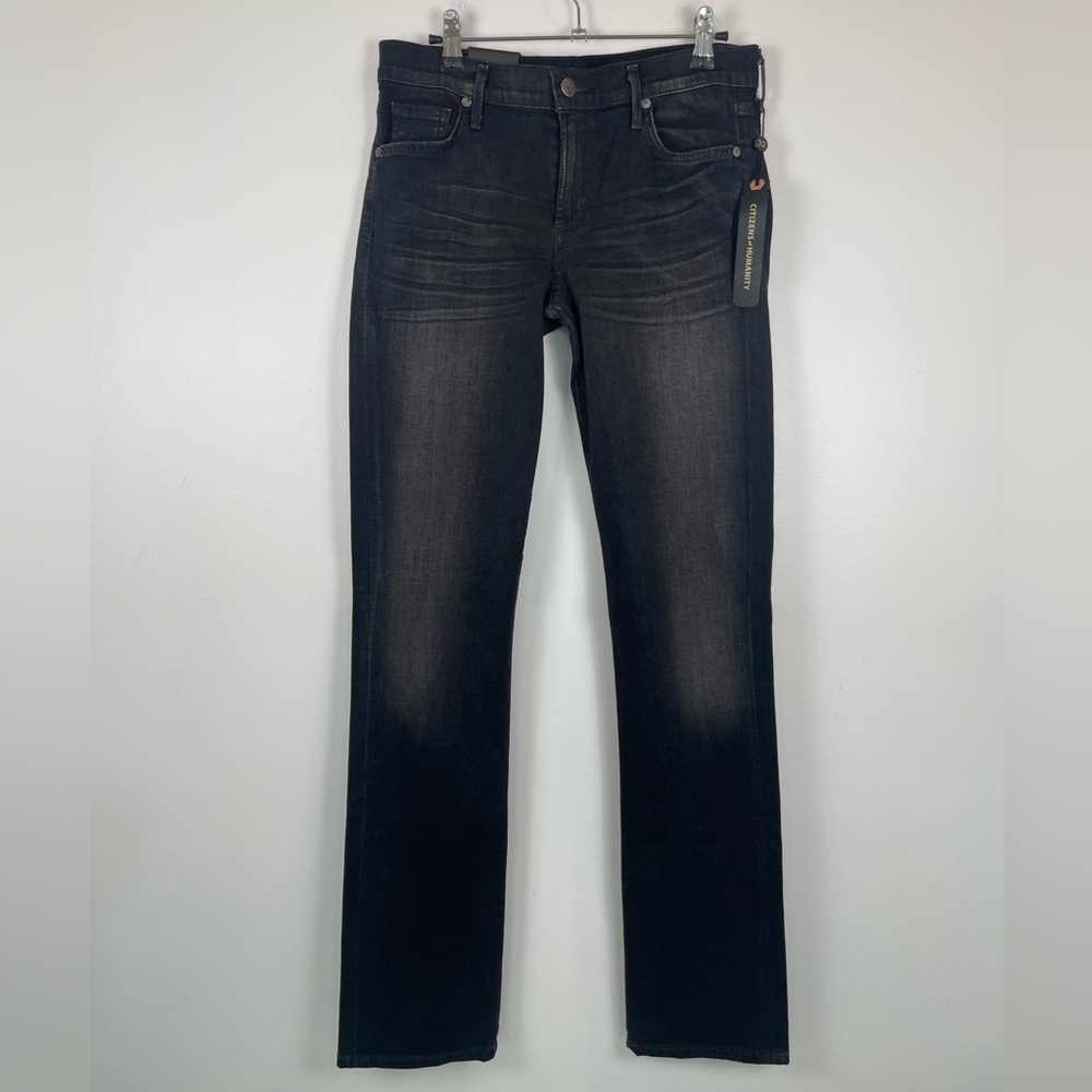 NWT Citizens of Humanity Ava Low Rise Straight Jeans 32 Dark Wash Black
